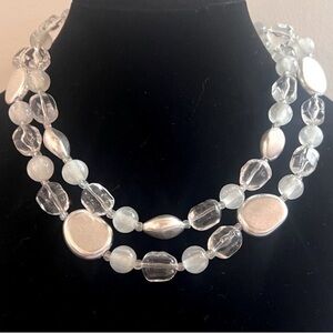 2 layered beaded adjustable necklace